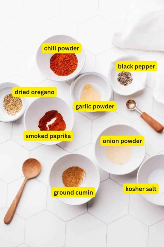 Ingredients for Chicken Taco Seasoning