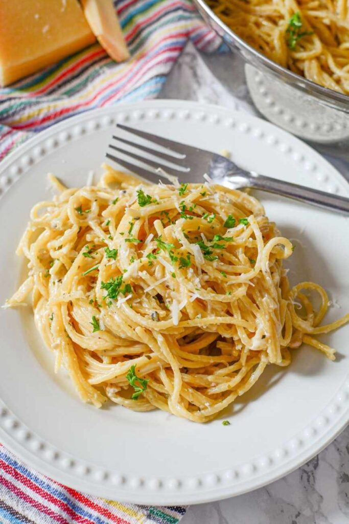 Garlic Parmesan Pasta look