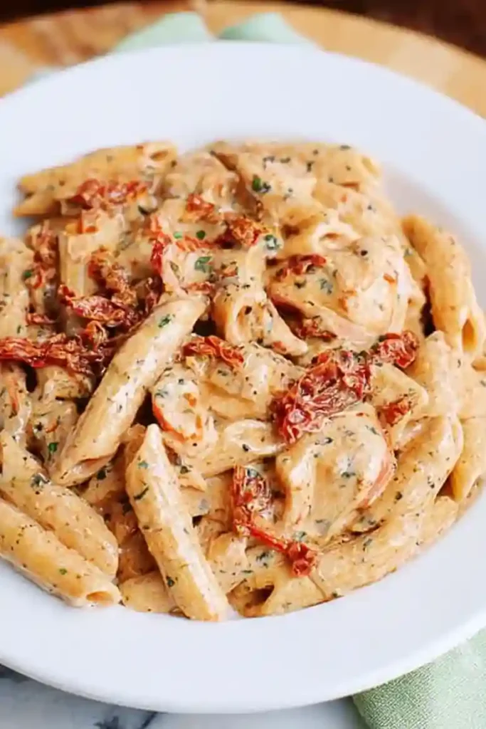 Creamy Sun Dried Tomato Pasta look