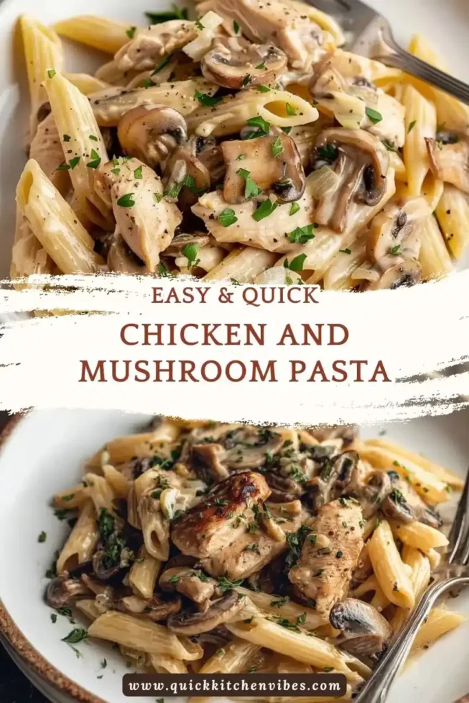 Easy Chicken and Mushroom Pasta recipe look