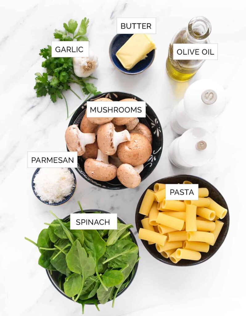 spinach mushroom pasta Ingredient
