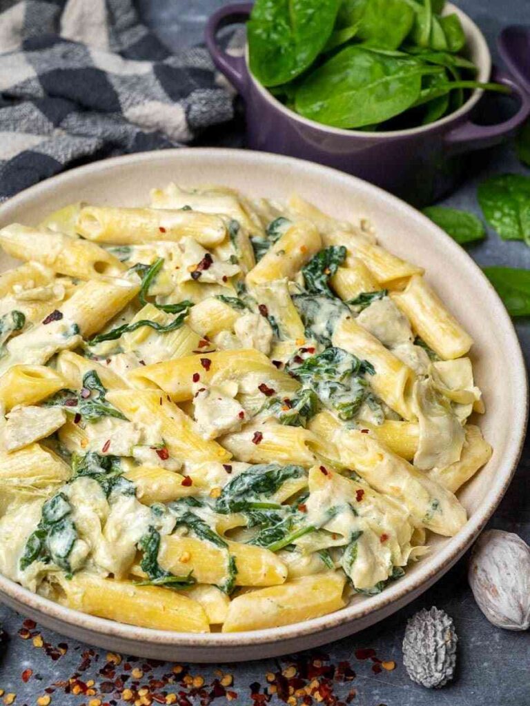 spinach artichoke pasta recipe look