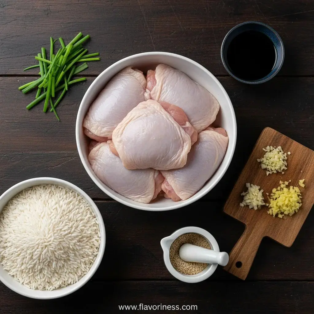 sticky chicken rice bowls ingredients