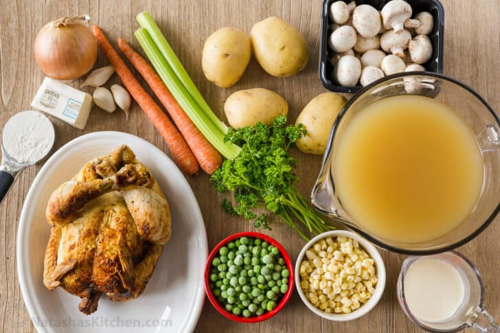 ingredients for chicken pot pie soup