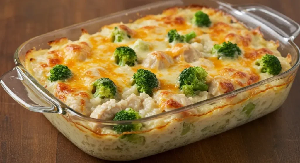 Cheesy Chicken Broccoli Rice Casserole