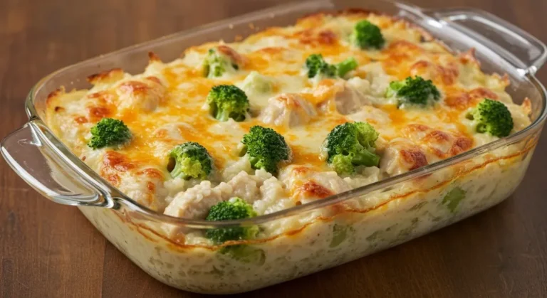 Cheesy Chicken Broccoli Rice Casserole