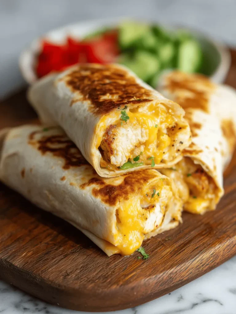 cheesy garlic chicken wraps look
