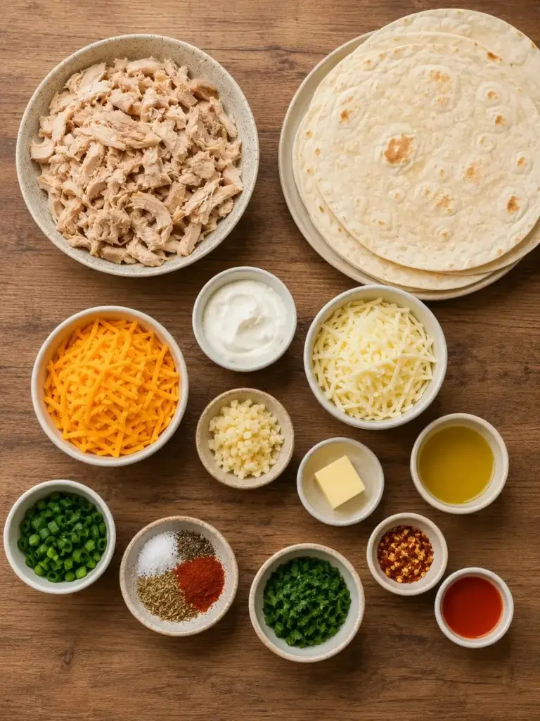 Ingredient For Cheesy Garlic Chicken Wraps