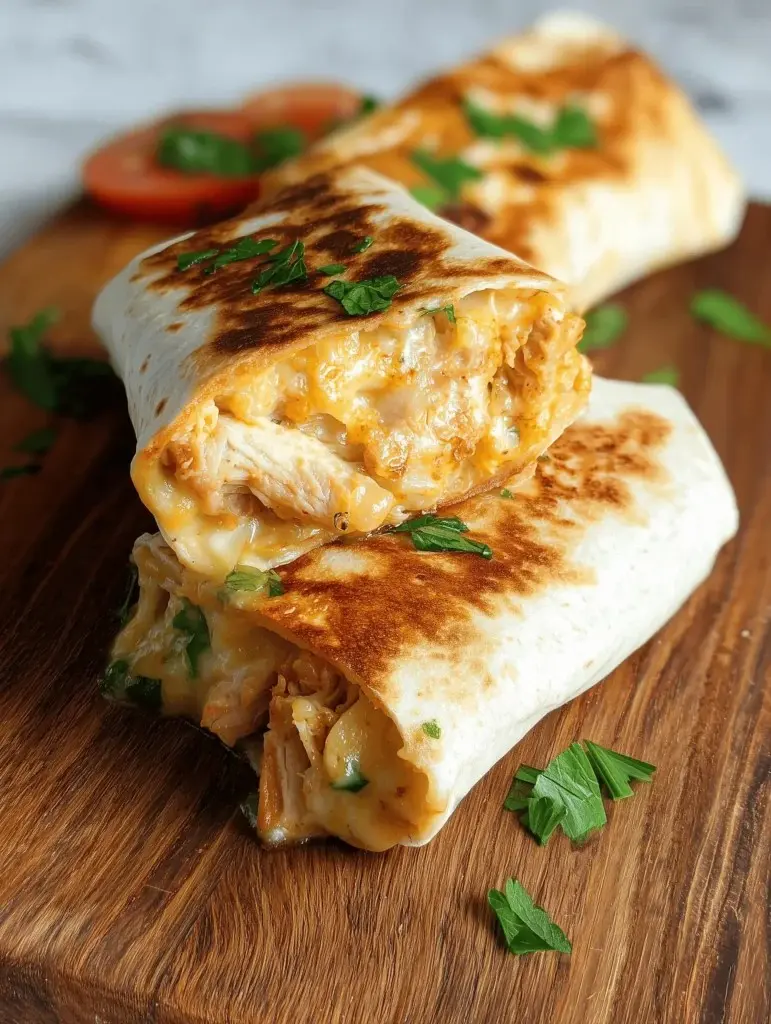 cheesy garlic chicken wraps recipe