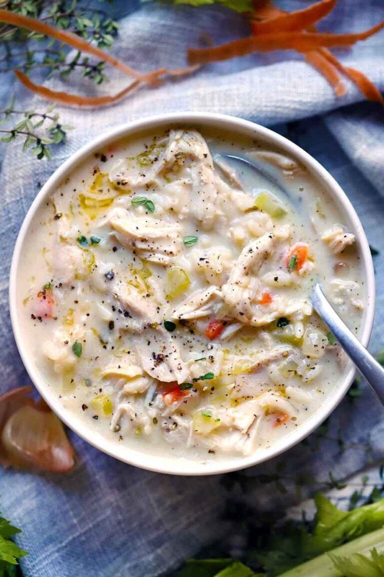 Creamy chicken and rice soup